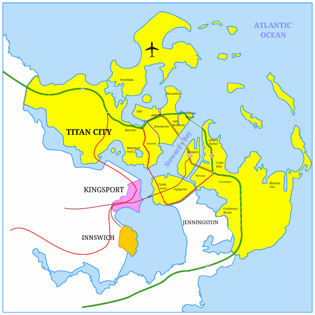 General road map of Titan City